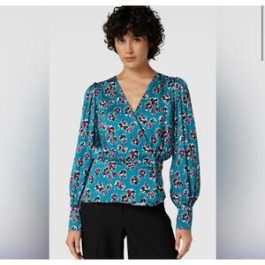 New the Kooples Rock roses floral blouse size 0 XS